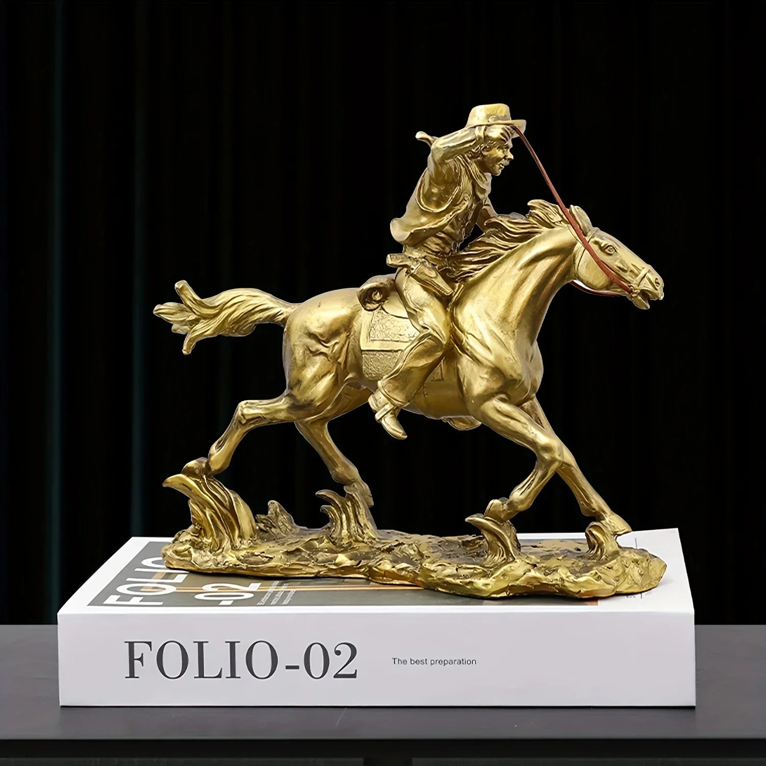 1pc Horse Cowboy Statue Resin £49.99