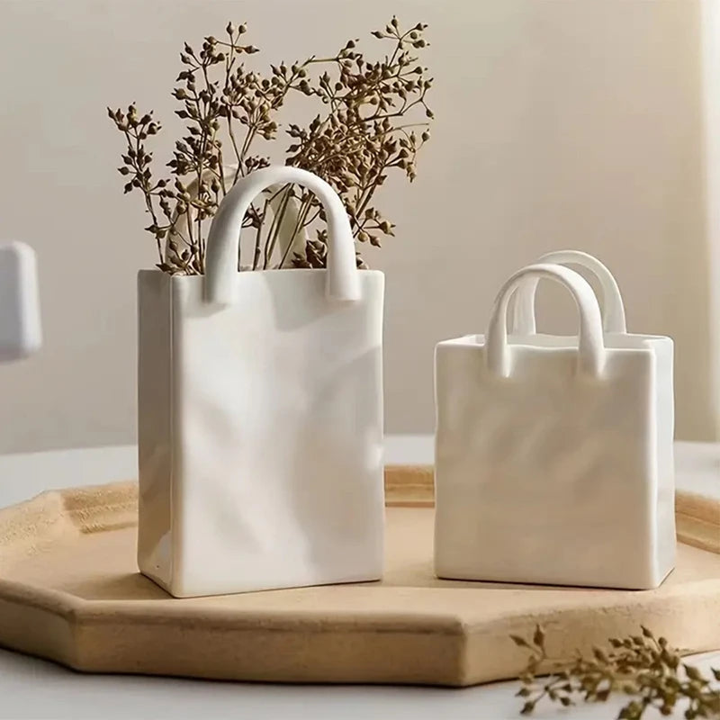 Handbag Shape Vase Modern Decorative White £17.99 - £20.99