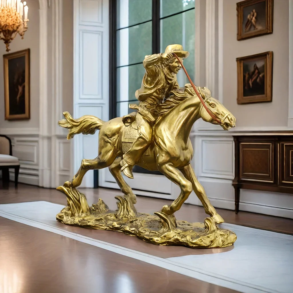 1pc Horse Cowboy Statue Resin £49.99