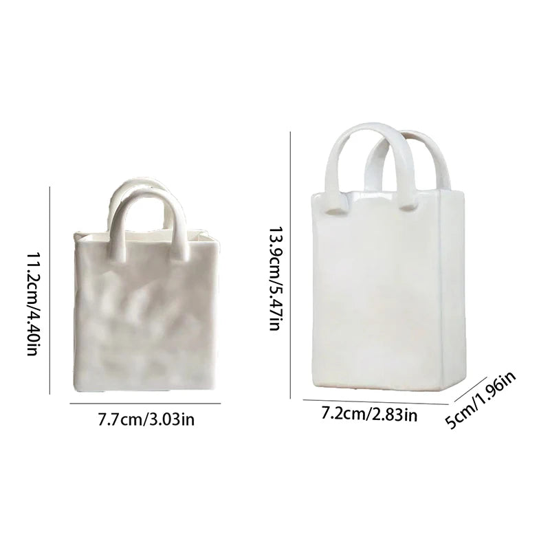 Handbag Shape Vase Modern Decorative White £17.99 - £20.99