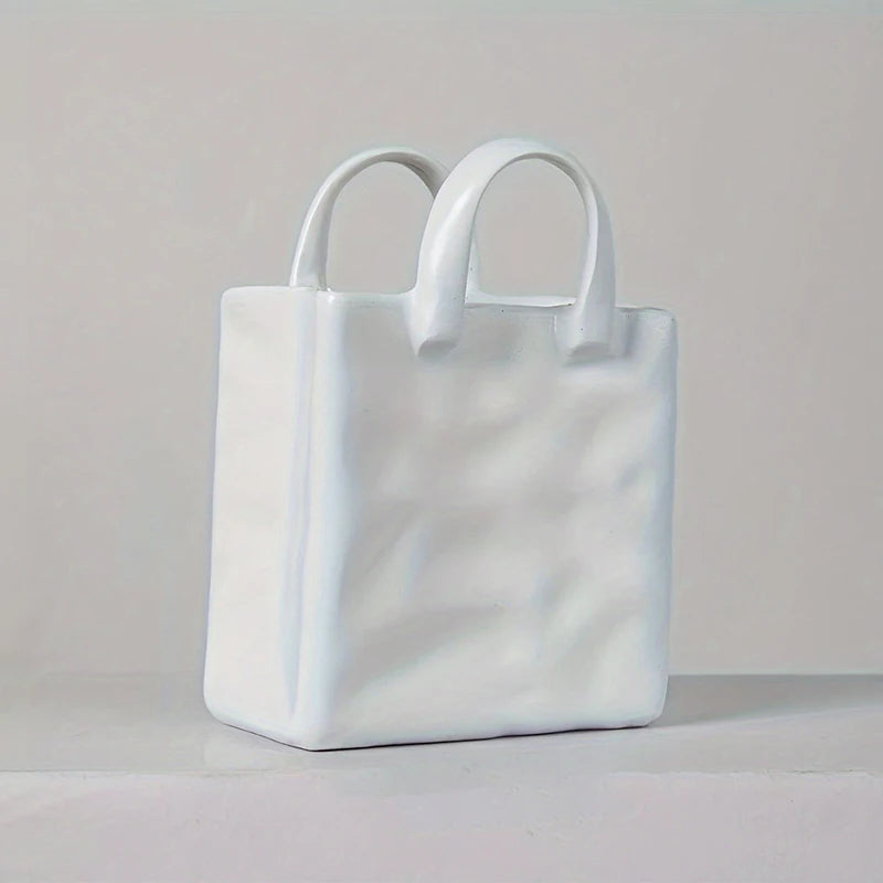 Handbag Shape Vase Modern Decorative White £17.99 - £20.99