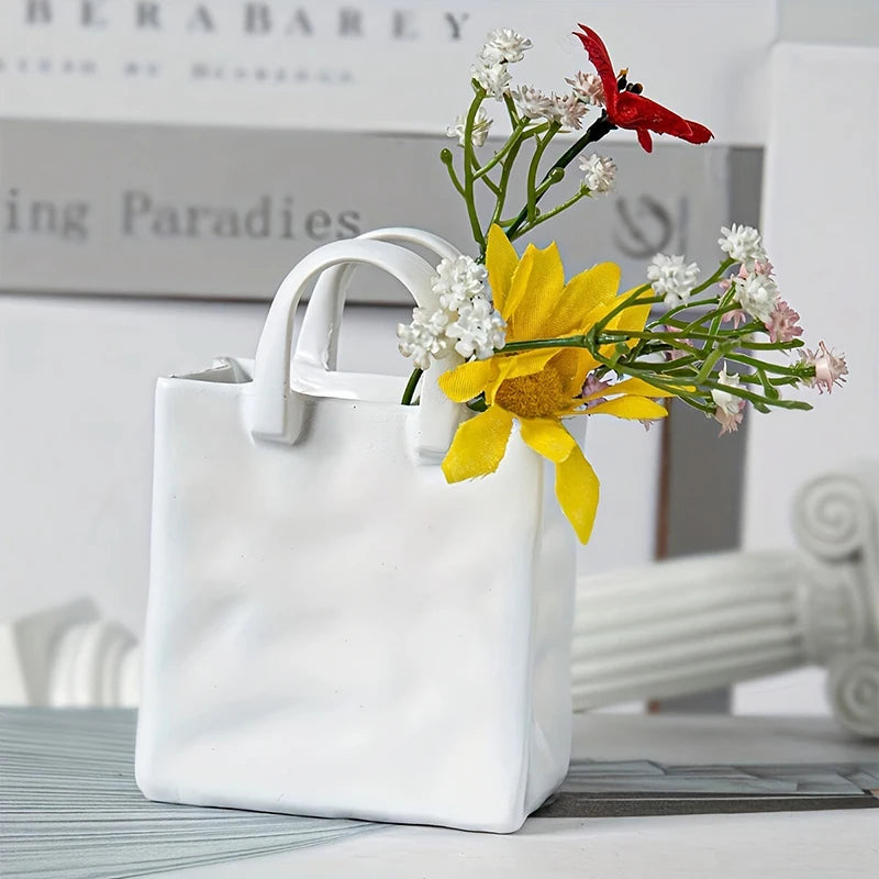 Handbag Shape Vase Modern Decorative White £17.99 - £20.99
