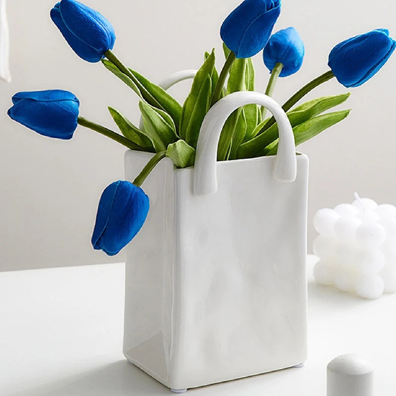 Handbag Shape Vase Modern Decorative White £17.99 - £20.99