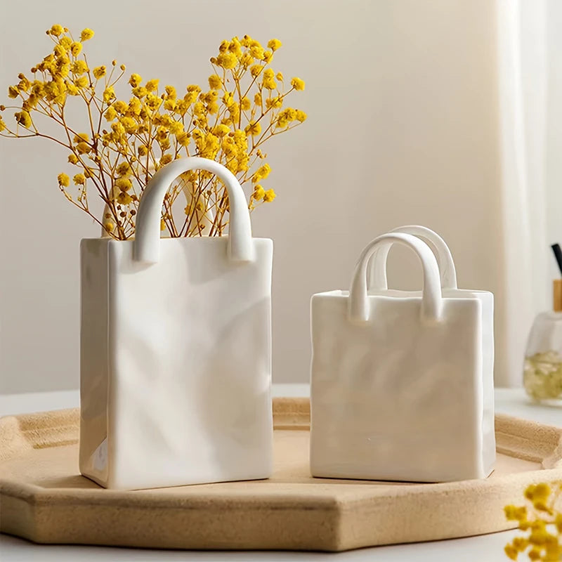 Handbag Shape Vase Modern Decorative White £17.99 - £20.99