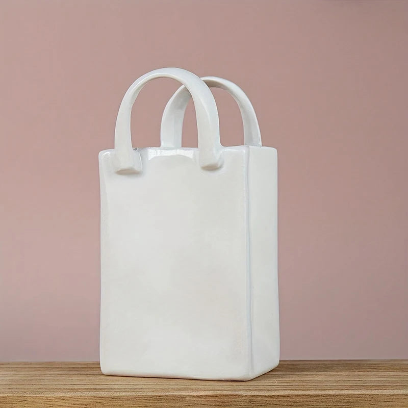 Handbag Shape Vase Modern Decorative White £17.99 - £20.99
